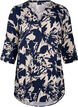 Tunic with print and 3/4 sleeves, Navy Blazer AOP, Packshot image number 0