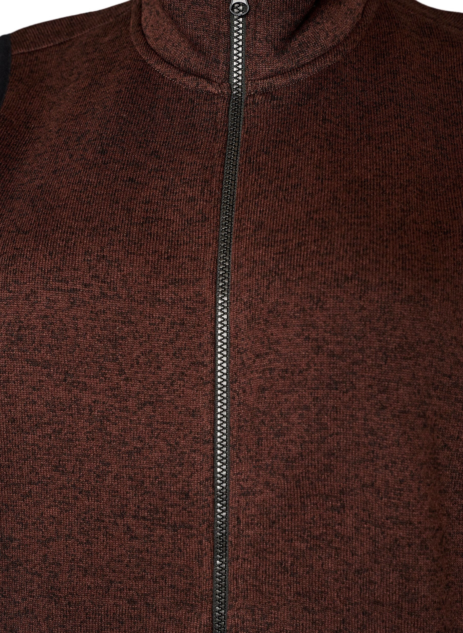 Zizzifashion Vest with high neck and zipper, Brown, Packshot image number 2