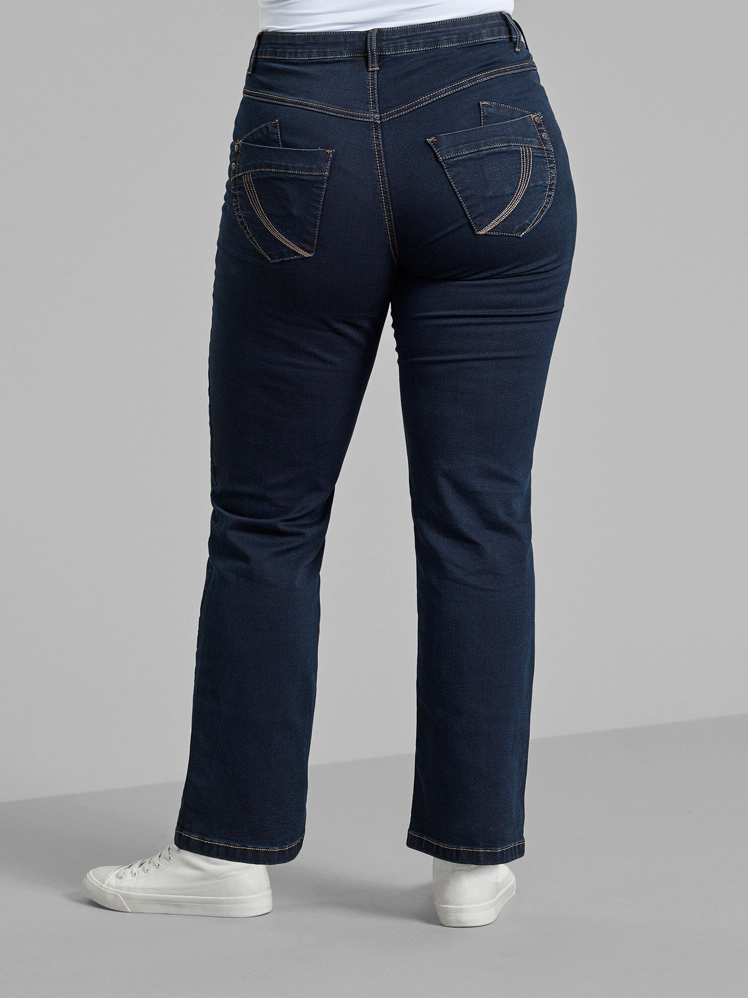 Zizzifashion Regular fit Gemma jeans with a high waist, Blue, Model image number 3