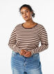 Striped blouse with long sleeves, Brown, Model image number 0