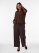 Tailored trousers with wide legs and high waist, Brown, Model image number 0