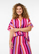 Striped viscose blouse with short sleeves, Pink, Model image number 0