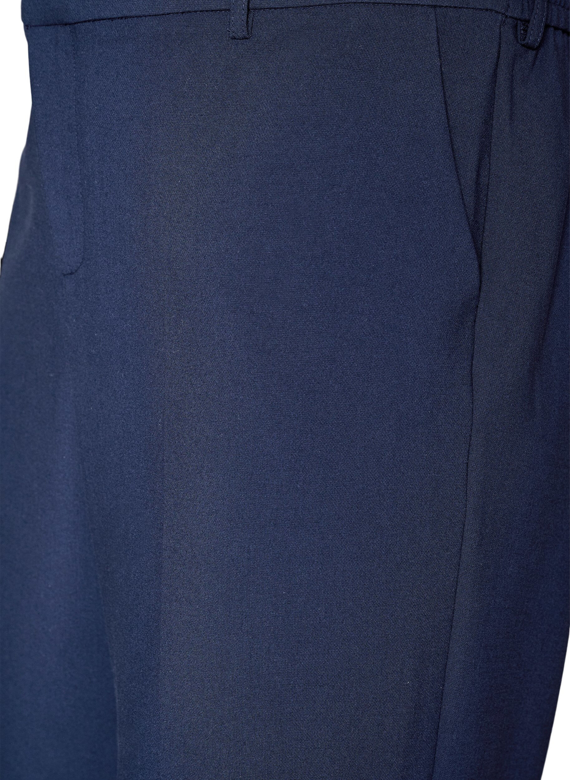 Zizzifashion Tailored trousers with a high waist and straight fit, Blue, Packshot image number 2