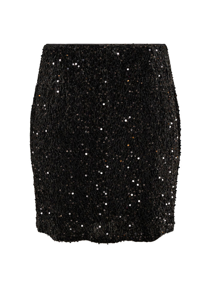 Short sequin skirt, Brown, Packshot image number 1