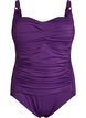 Padded swimsuit with draping, Purple, Packshot image number 0