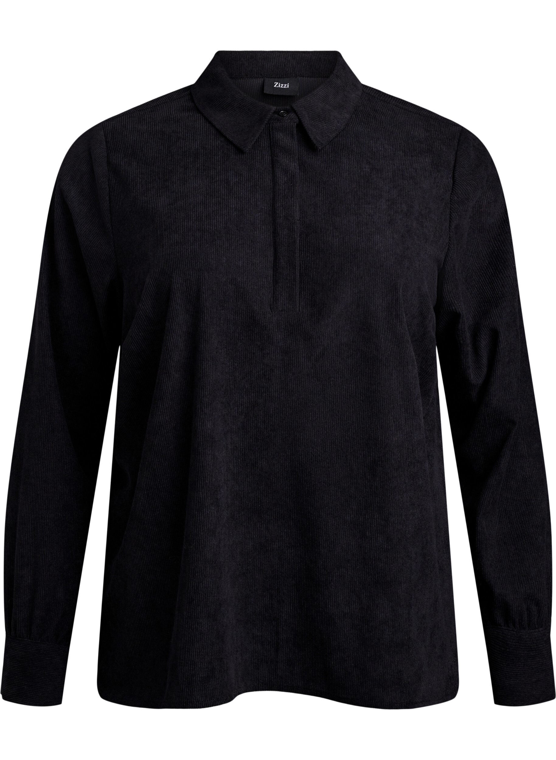 Long-sleeved shirt blouse in corduroy