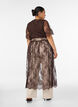 Sheer lace midi dress with short sleeves, Brown, Model image number 1