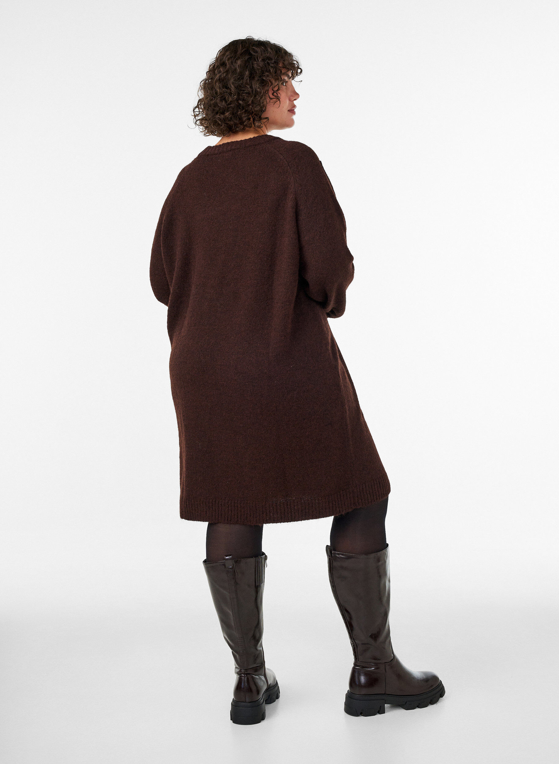 ZizzifashionJumper dress with large flower appliqu&eacute;, Brown, Model image number 2