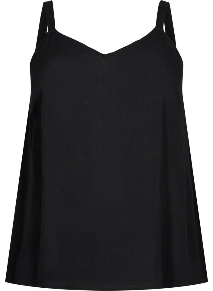 Sleeveless top in viscose, Black, Packshot image number 0