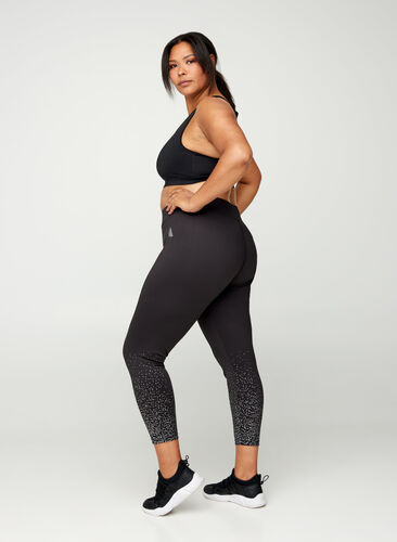 Cropped workout leggings, Black, Model image number 1