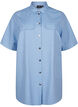 Striped tunic with buttons and chest pockets, Light Blue, Packshot image number 0