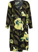 Floral wrap dress in viscose with a tie belt, Black, Packshot image number 0