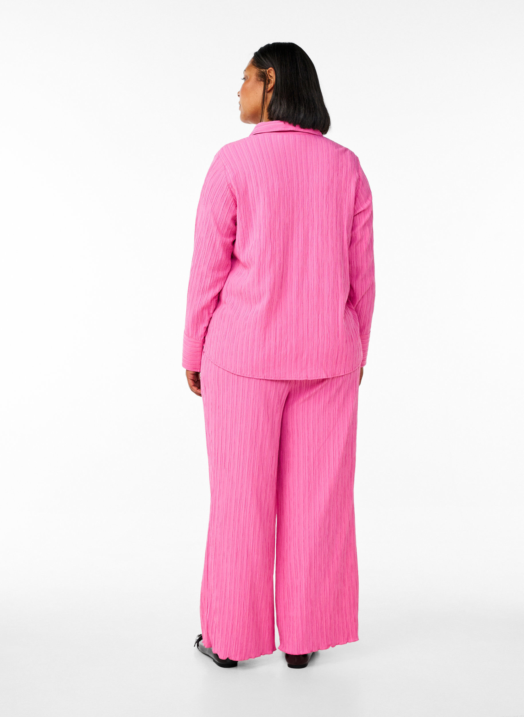 Zizzifashion FLASH - High-waisted trousers with wide legs, Pink, Model image number 1