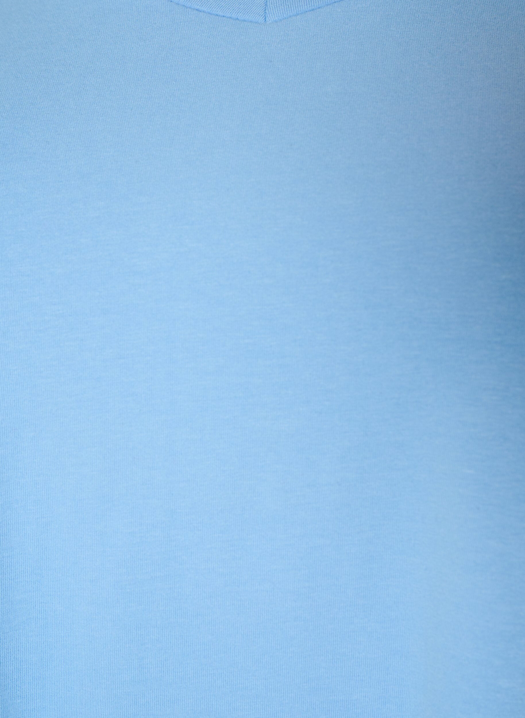 ZizzifashionBasic plain cotton t-shirt, Light Blue, Packshot image number 2