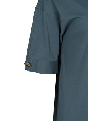 Short-sleeved cotton tunic, Dark Grey, Packshot image number 2