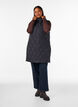 Mid-length quilted gilet with hood, Black, Model image number 1