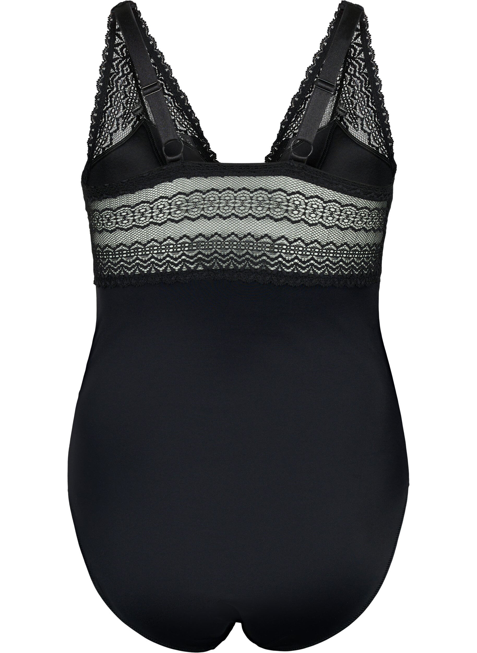 Zizzifashion Body with lace and lightly padded cups, Black, Packshot image number 1