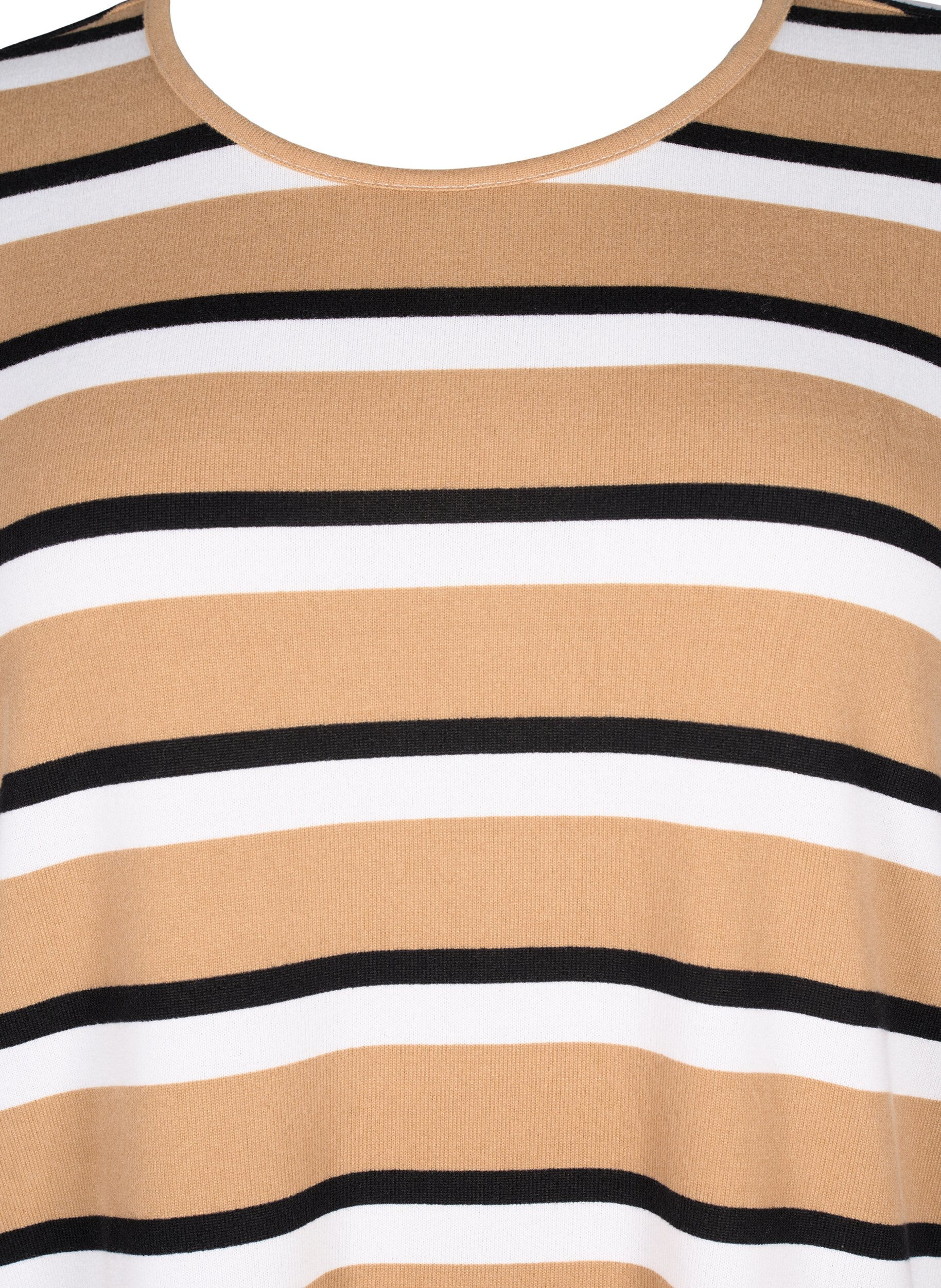 Zizzifashion Striped blouse with long sleeves, Black, Packshot image number 2