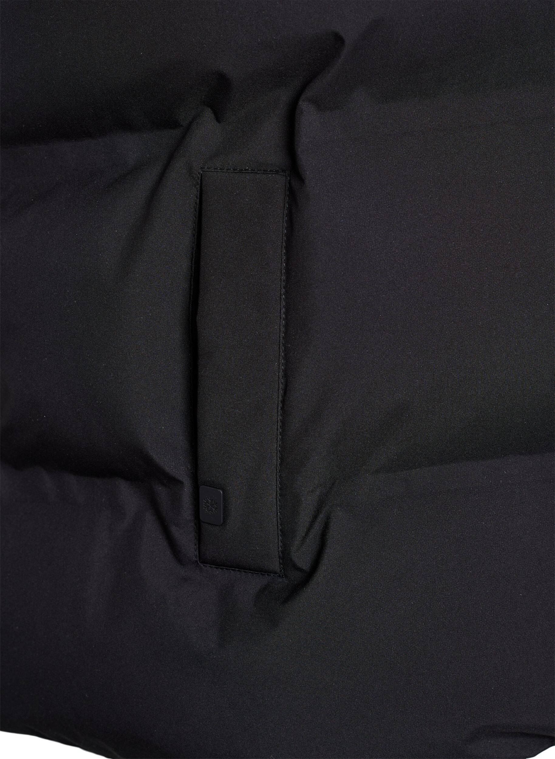 Zizzifashion Short puff vest with high collar, Black, Packshot image number 3