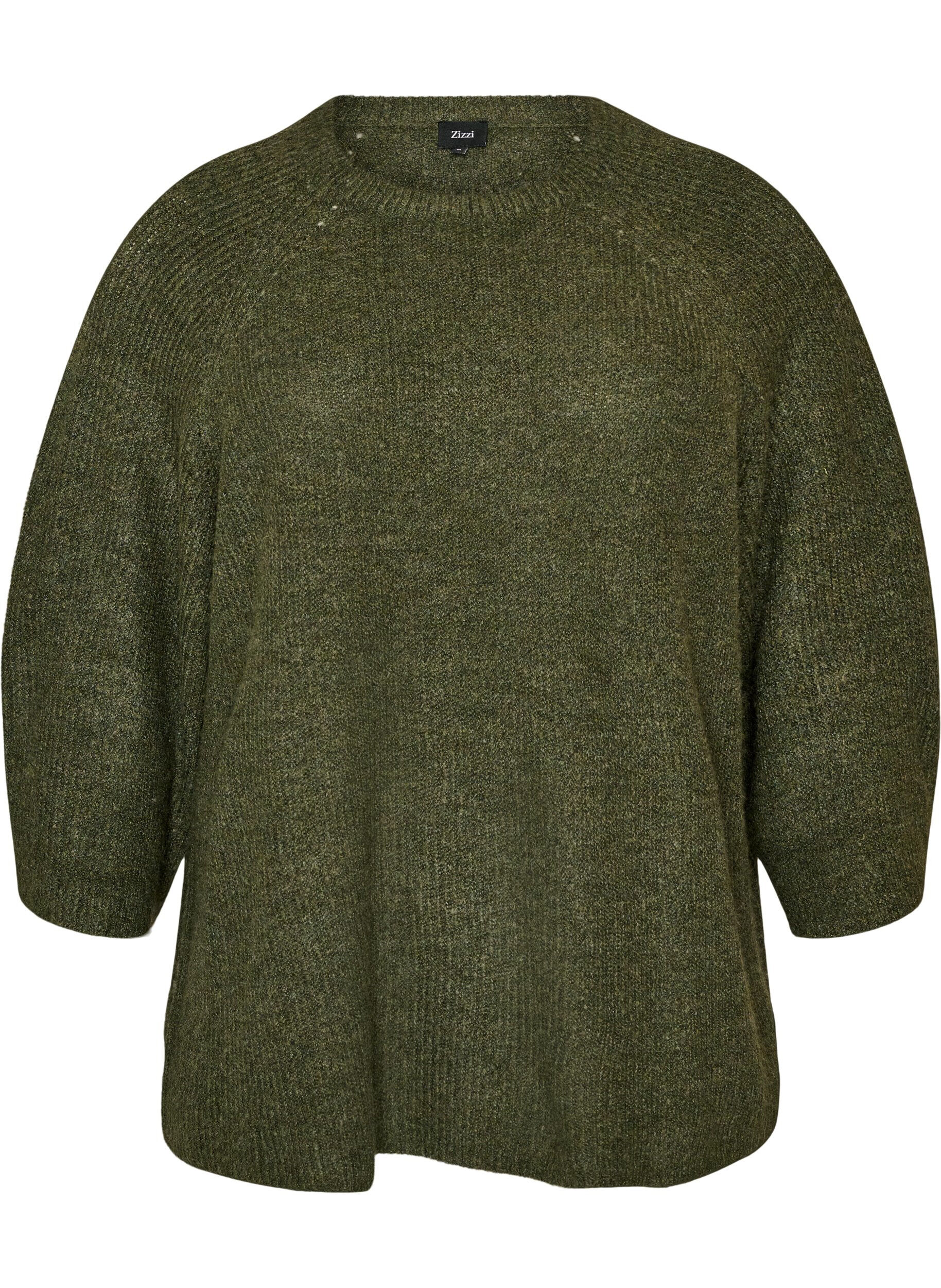 Ribbed jumper with 3/4 sleeves