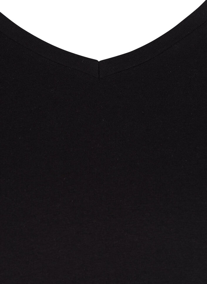 Solid-coloured basic cotton T-shirt, Black, Packshot image number 2