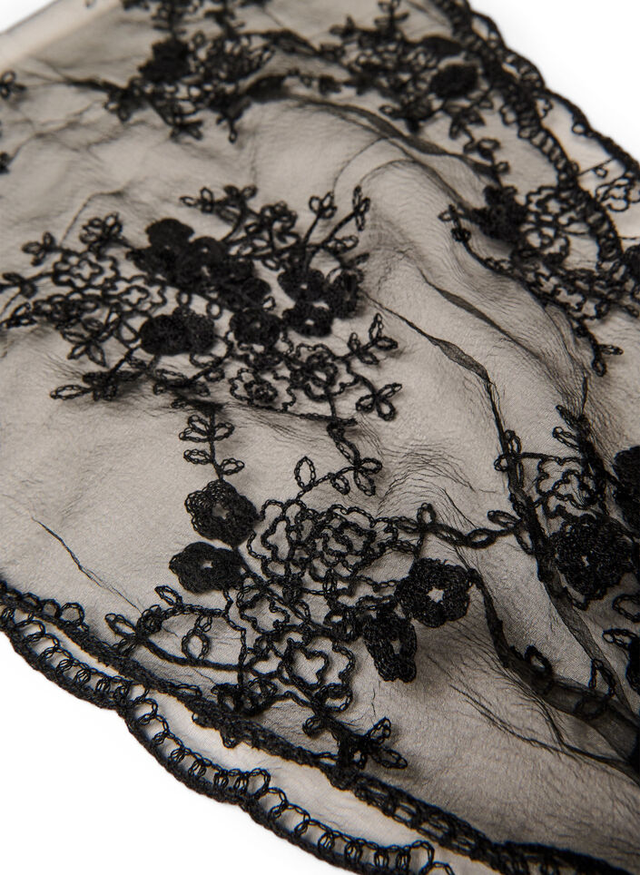 Triangular lace scarf, Black, Packshot image number 3