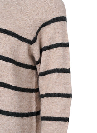 Knitted blouse with stripes, Simply Taupe Mel., Packshot image number 2
