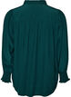 Blouse with ruffle collar and ruching, Green, Packshot image number 1