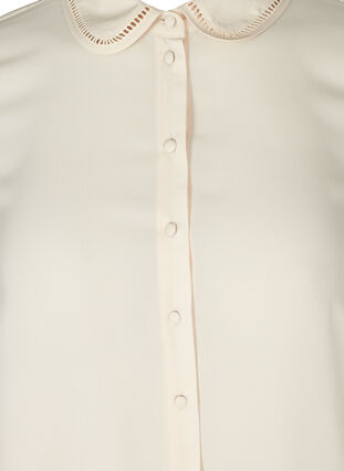 Long-sleeved shirt with feminine details, CREME ASS, Packshot image number 2