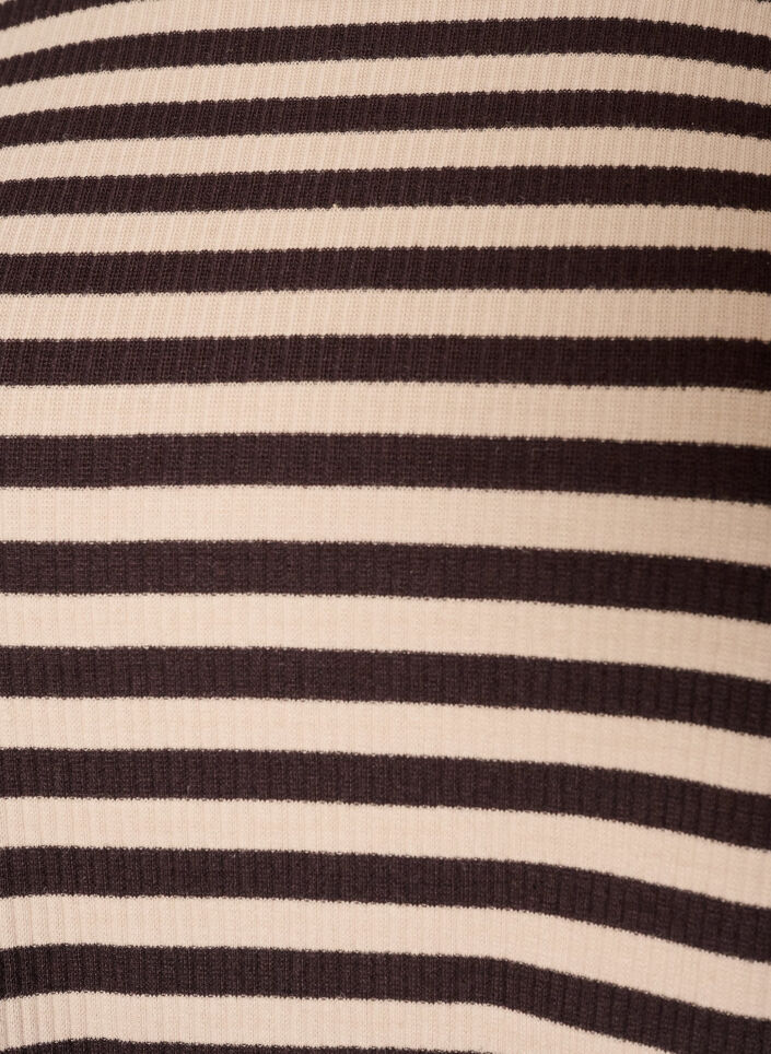 Striped blouse with long sleeves, Brown, Packshot image number 2