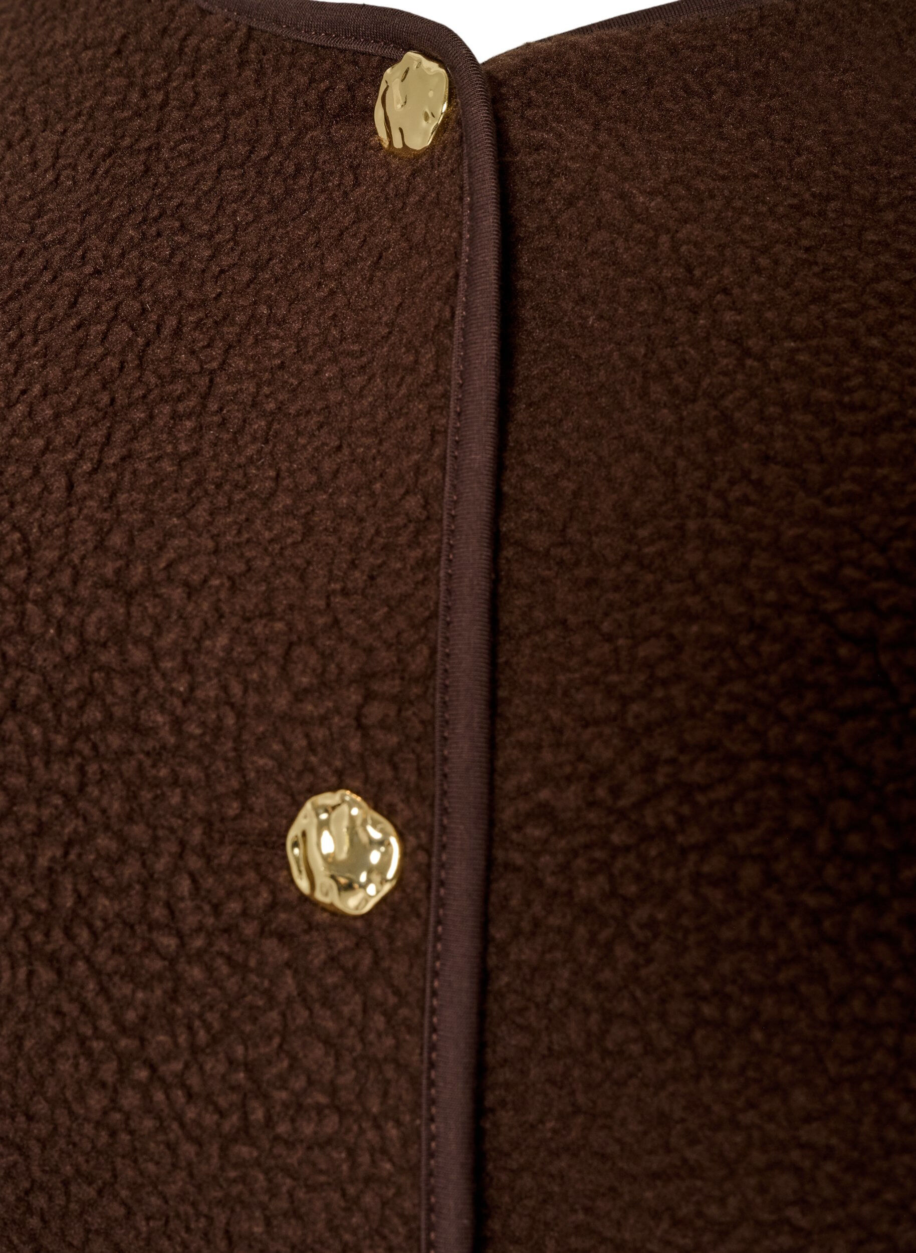ZizzifashionTeddy gilet with buttons and pockets, Brown, Packshot image number 2