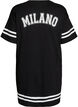 Short T-shirt dress with sporty details, Black, Packshot image number 1