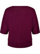 Jersey blouse with elbow-length balloon sleeves, Purple, Packshot image number 1