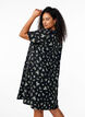 Short-sleeved dress with a V-neck, Black, Model image number 2