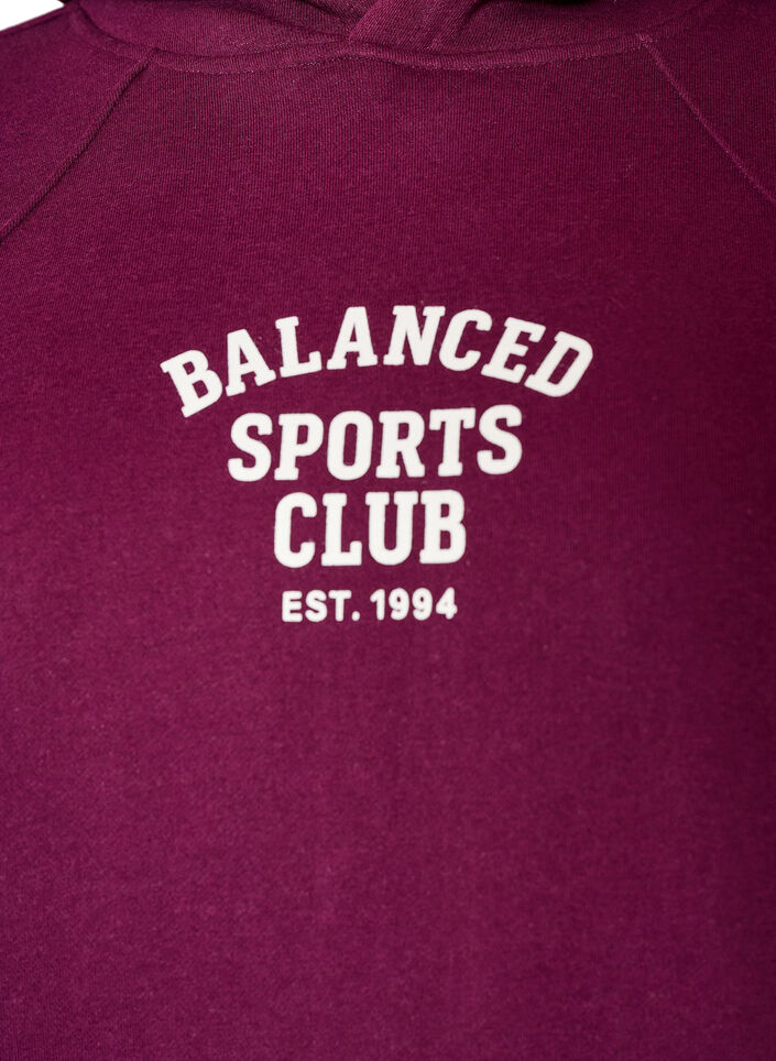 Hoodie with chest print, Purple, Packshot image number 2