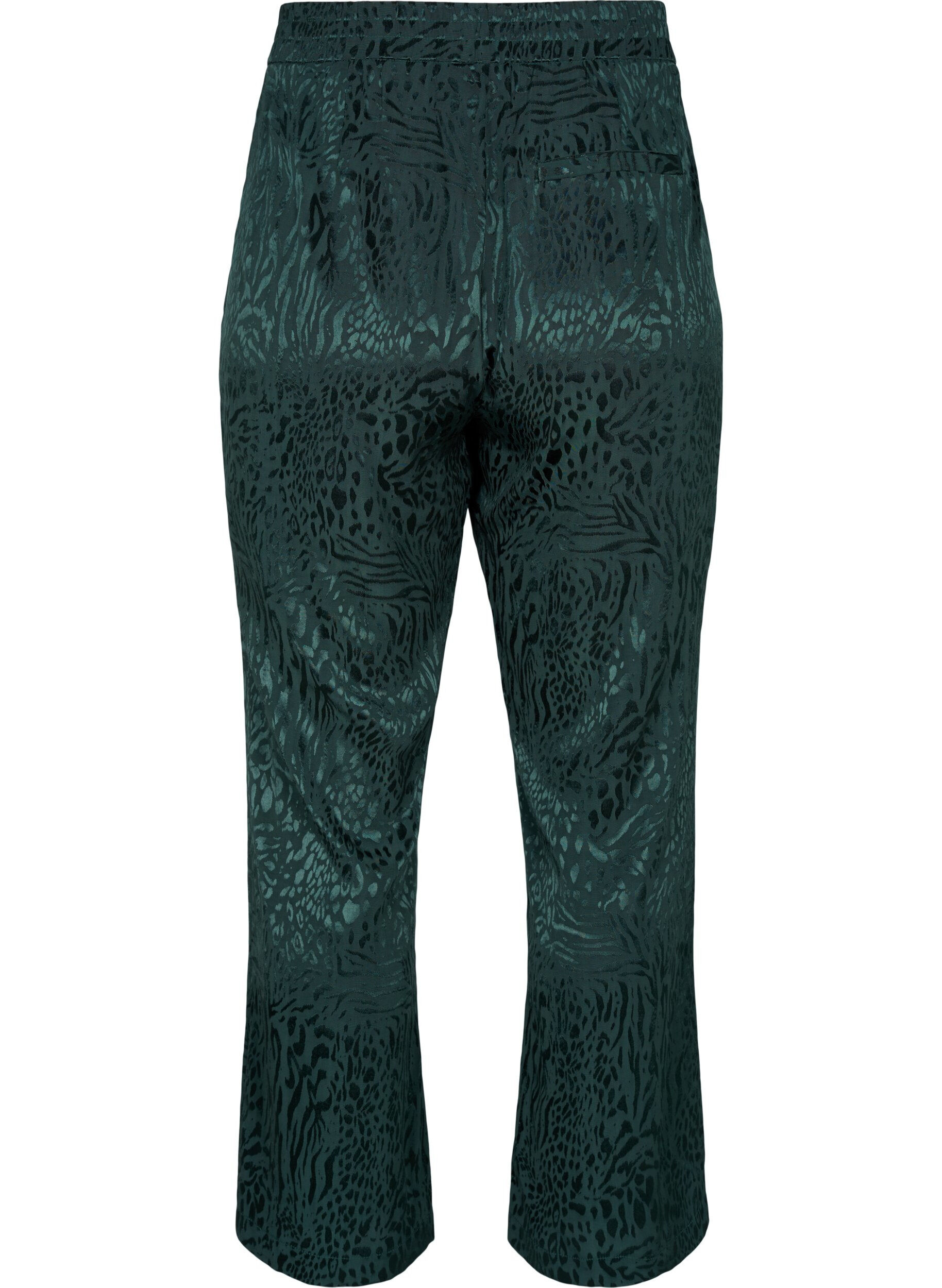 Zizzifashion Loose viscose pants with tone-on-tone print, Ponderosa Pine, Packshot image number 1