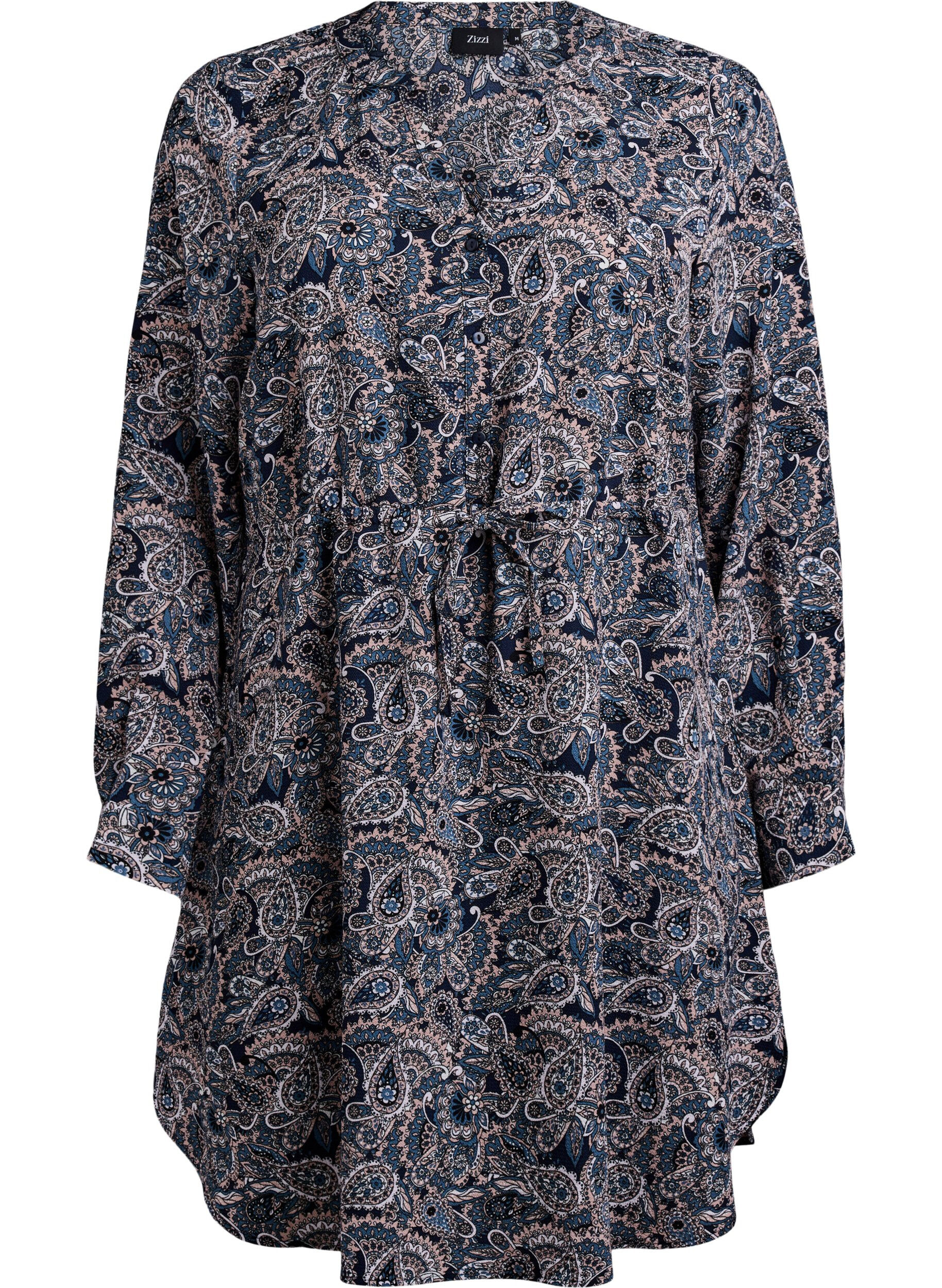 Zizzifashion Knee-length dress with tie belt, Beige, Packshot image number 0