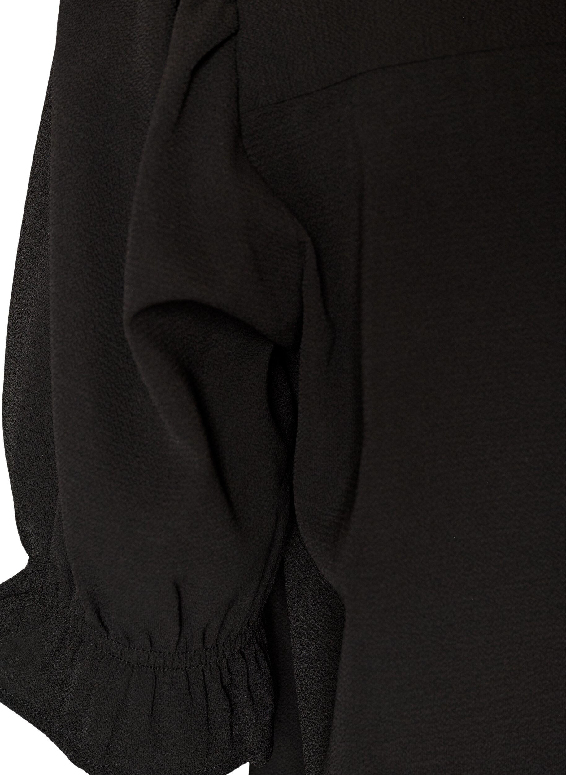 Zizzifashion Shirt blouse with 1/2 sleeves, Black, Packshot image number 3