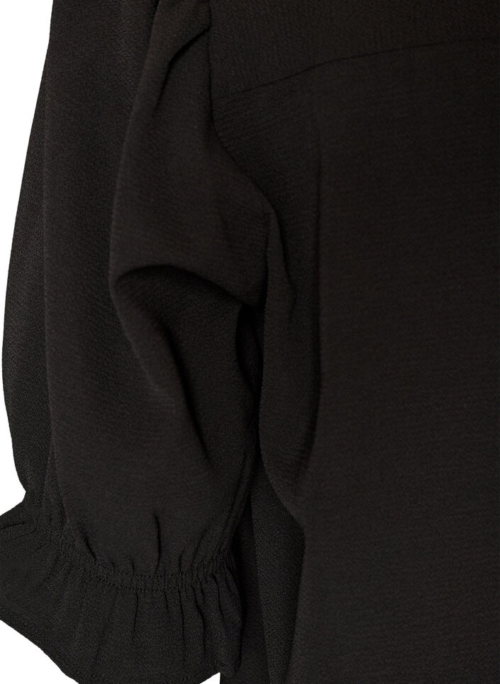 Shirt blouse with 1/2 sleeves, Black, Packshot image number 3