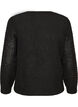 Knitted blouse with a textured openwork pattern, Black, Packshot image number 1