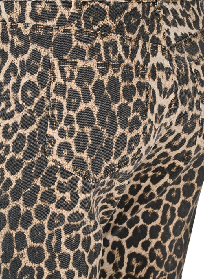 Emily jeans with leopard print, Brown, Packshot image number 3