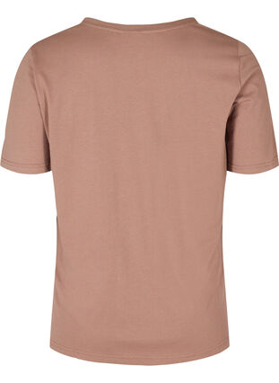 Organic cotton T-shirt with V-neckline, Deep Taupe, Packshot image number 1