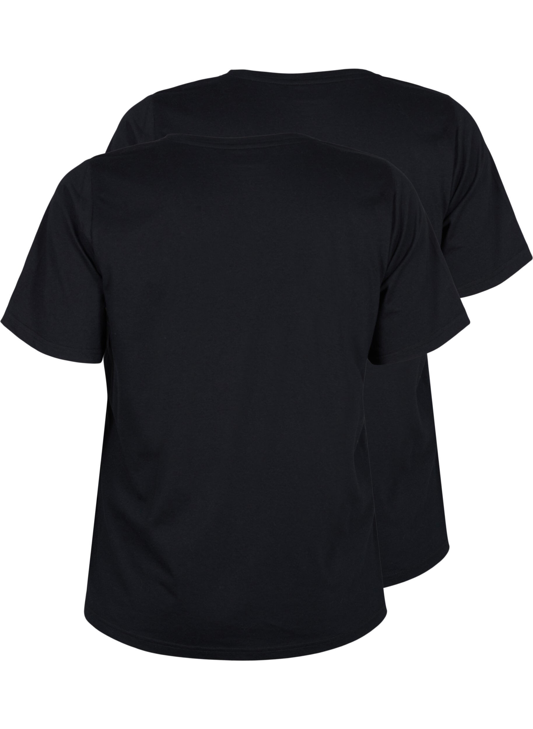 Zizzifashion FLASH - 2-pack v-neck t-shirts, Black/Black, Packshot image number 1