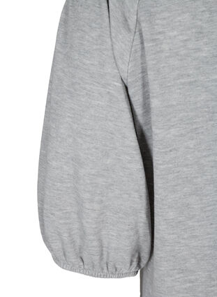 Sweat top with puff sleeves, Light Grey Melange, Packshot image number 3