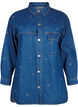 Denim shirt with eyelets, Blue, Packshot image number 0