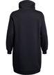 Short sweatshirt dress with high collar and pockets, Black, Packshot image number 1
