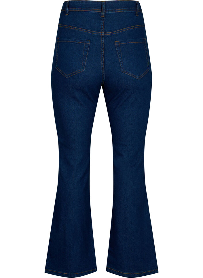 FLASH - High waisted jeans with bootcut, Blue, Packshot image number 1