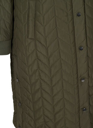 Hooded quilted jacket with buttons, Forest Night, Packshot image number 3