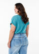 Short sleeve cotton blend T-shirt, Blue, Model image number 2