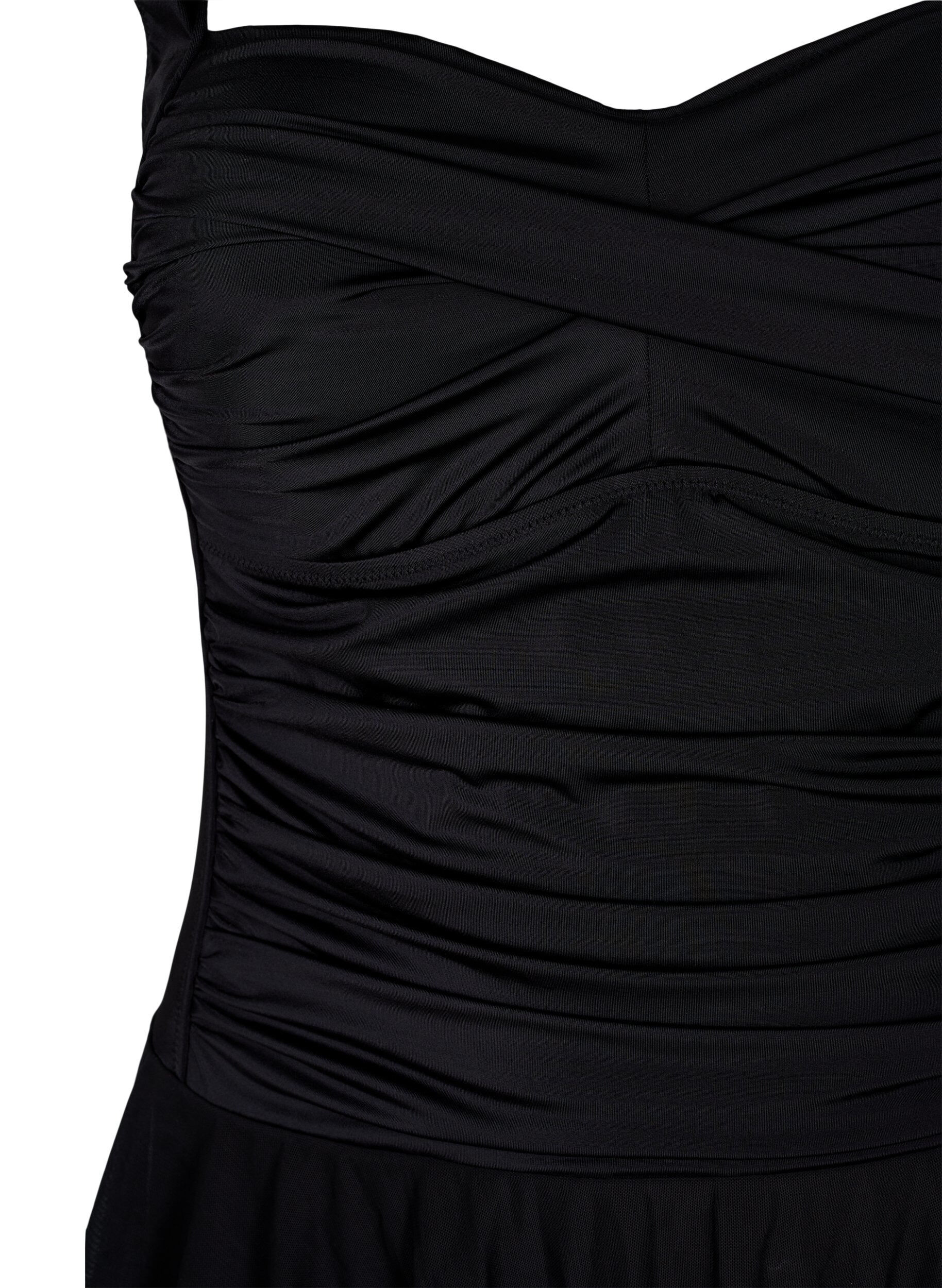 Zizzifashion Swim dress with skirt and inner shorts, Black, Packshot image number 2